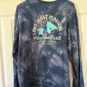Blue Tie-Dye Sweatshirt with WDW design The Most Magical Place on Earth